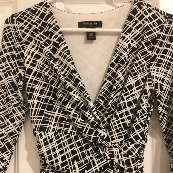 WHBM Cute and Comfy Twist-front B/W Dress - Picture 1 of 4